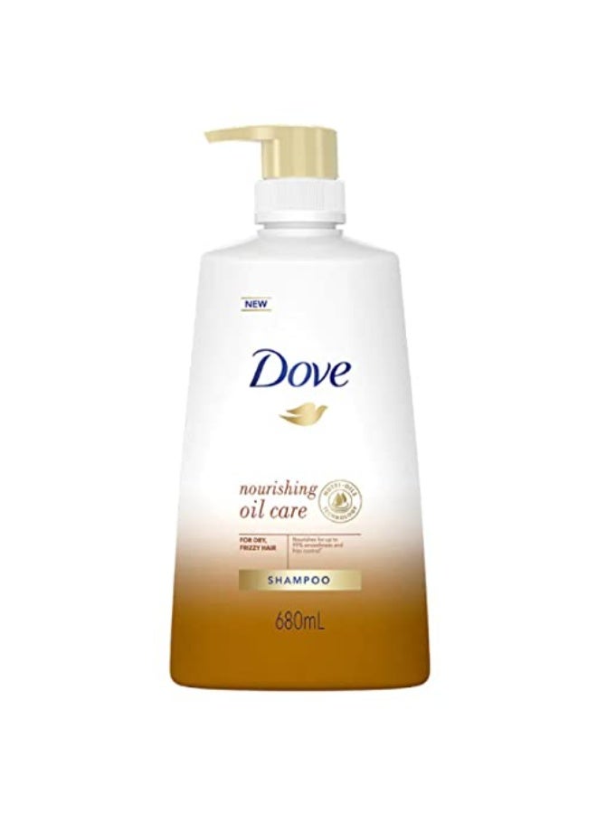 Dove Nourishing Oil Care Shampoo For Dry Frizzy Hair 680ml - Image 1